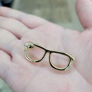 2/$20 Brand New Gold Frame Glasses Pin Brooch